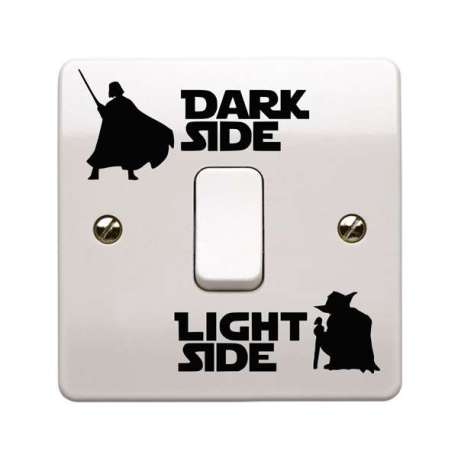 Sticker pour interrupteur Star Wars dark side, light side 