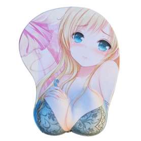 Tapis de souris jeune fille manga blonde dessous sexy repose-poignet 3D 