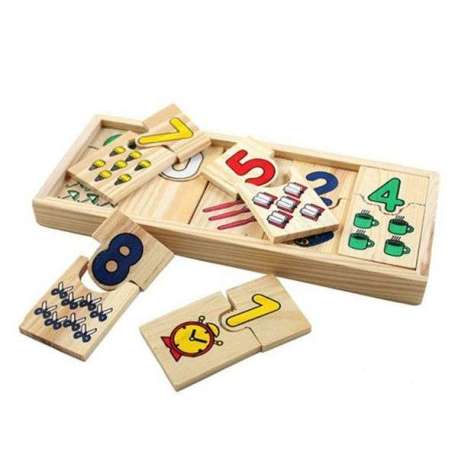 Puzzle en bois chiffres à associer Montessori 