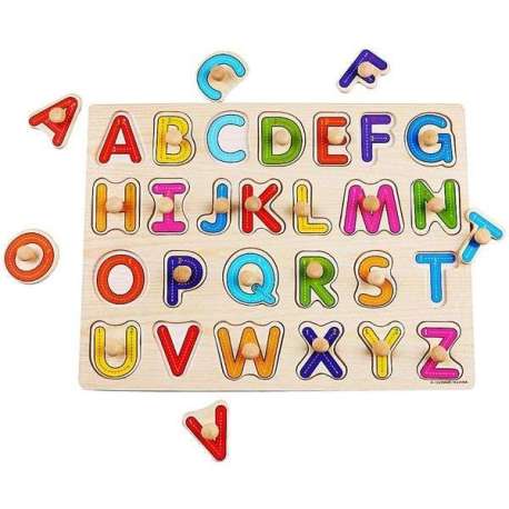 Puzzle lettres de l’alphabet avec poignées Montessori 