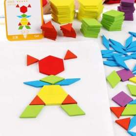 Jeu de puzzles reproduction de formes géométriques Montessori