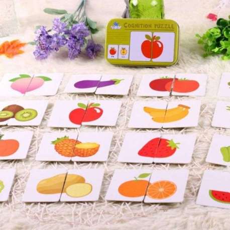  Coffre de jeu de cartes puzzles à assembler fruits et légumes 