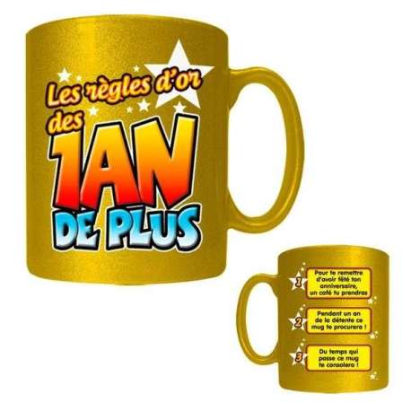 Mug pour anniversaire règles d’or des un 1 an de plus 