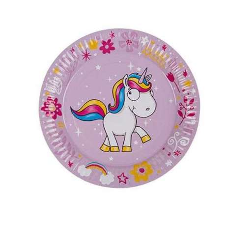 Assiettes en carton licorne (8pièces)