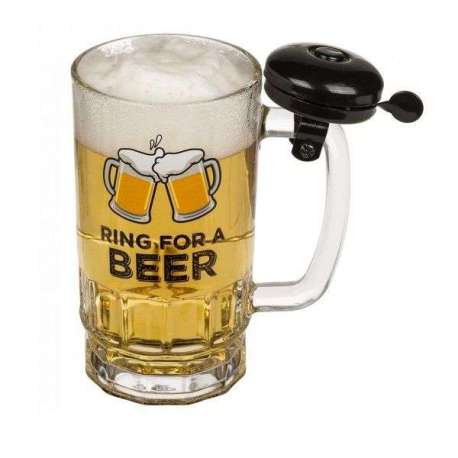 Chope de bière ring for a beer avec sonnette 