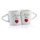 Tasses imbriquées I love you avec anses cœurs 