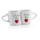 Tasses imbriquées I love you avec anses cœurs 