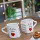 Tasses imbriquées I love you avec anses cœurs 