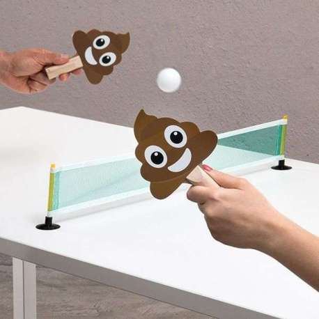 Ping pong de bureau avec raquettes émojicrottes 
