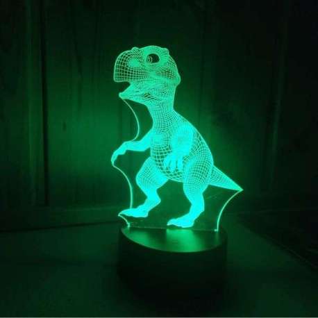 Veilleuse dinosaure effet 3D couleurs changeantes 