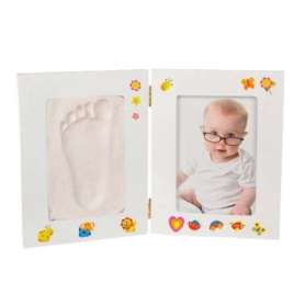 Cadre photo et kit pour empreintes main ou pied avec décoration 