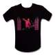 T-shirt equalizer Dj femme rose LED