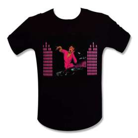 T-shirt equalizer Dj femme rose LED