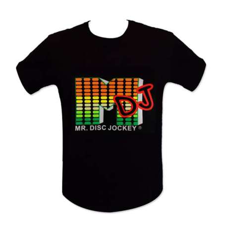 T-shirt equalizer noir mister DJ LED lumineux