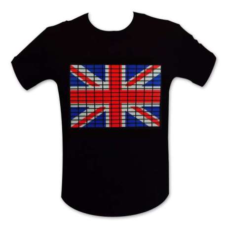 T-shirt avec drapeau anglaise LED