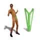 Costume Mankini Borat vert fluo