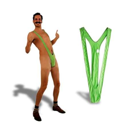 Costume Mankini Borat vert fluo