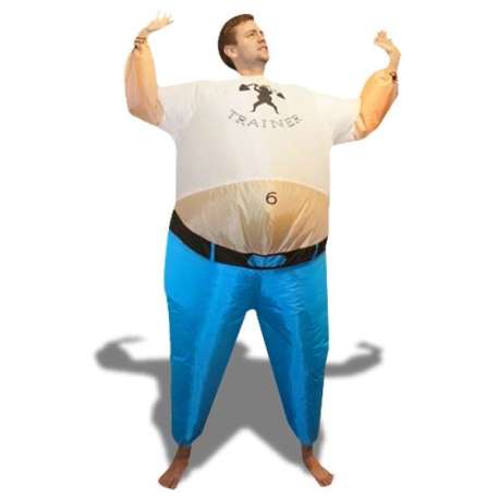 Costume gonflable prof de gym obèse