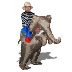 Déguisement gonflable aventurier à dos d’éléphant