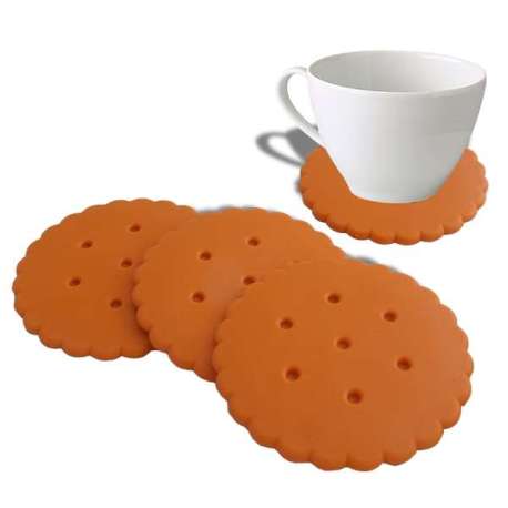 4 dessous de verre biscuit