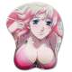 Tapis de souris poitrine repose poignet blonde en bikini rose