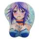 Tapis de souris repose poignet manga cheveux bleus