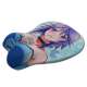 Tapis de souris repose poignet manga cheveux bleus