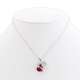 Le collier pendentif coeur et faux cristal rouge