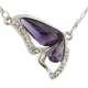 Collier pendentif papillon faux cristal violet