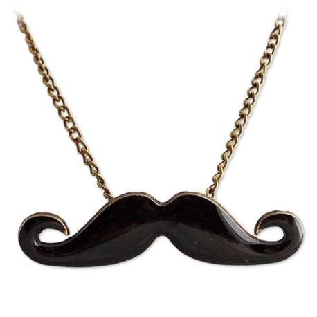 Bijou fantaisie : collier insolite au pendentif moustache