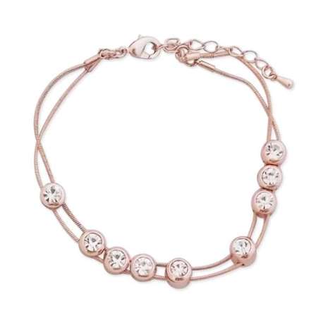 Bracelet couleur or serti de faux cristaux clairs
