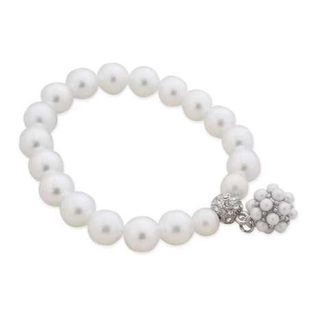 Joli bracelet en perles aux reflets blancs nacrés