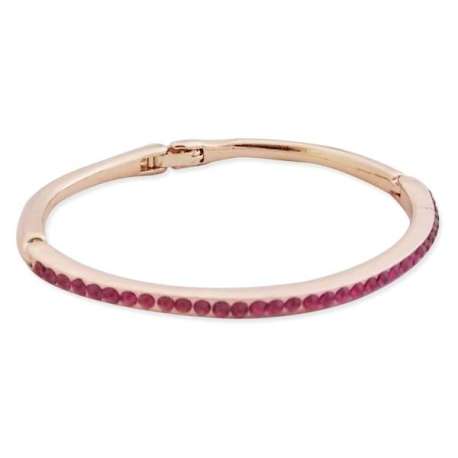 Bracelet fin rigide couleur doré et strass magenta