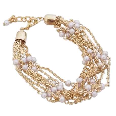 Splendide bracelet doré formé par des chaînes