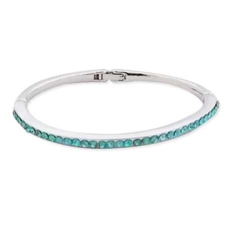 Bracelet rigide avec décor strass argentés