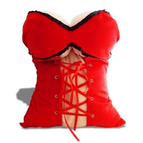 Coussin en forme de corps de femme en corset