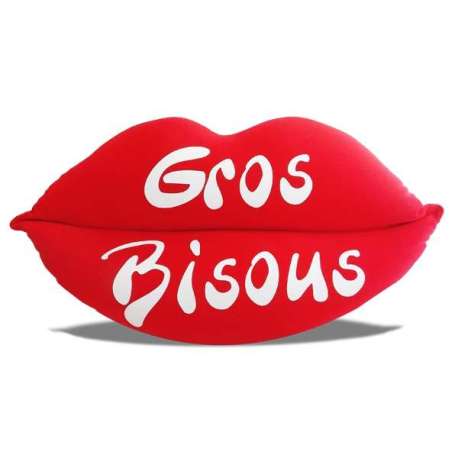 Coussin bouche gros bisous