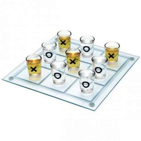 Jeu du morpion à boire en verre 9 verres shooters