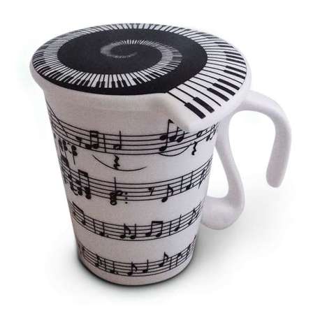 Tasse note de musique céramique avec couvercle