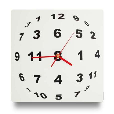 Horloge sphère de chiffres illusion d'optique