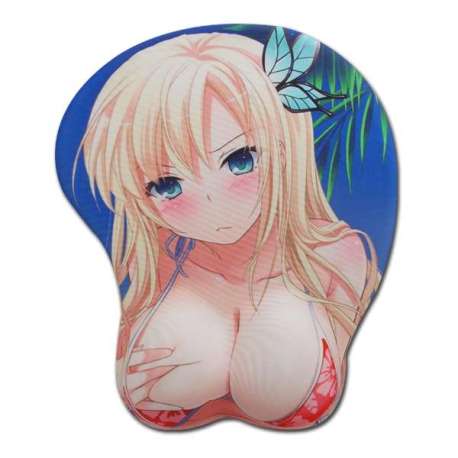 Tapis de souris repose poignet blonde manga relief