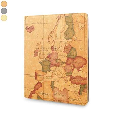 Etui cuir iPad 1, 2, 3 carte du monde