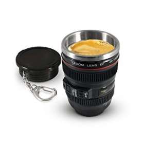 Tasse thermos porte clef objectif appareil photo