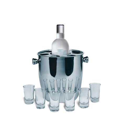 Seau à bouteille avec 6 verres
