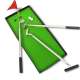 3 stylos club de golf avec green
