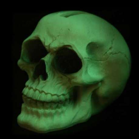 Tirelire tête de mort fluorescent