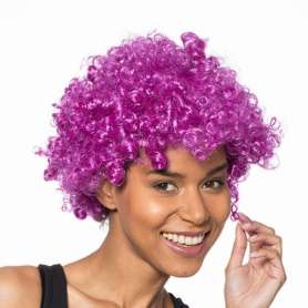 Perruque afro violette