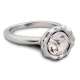 Bague argentée pierre blanche
