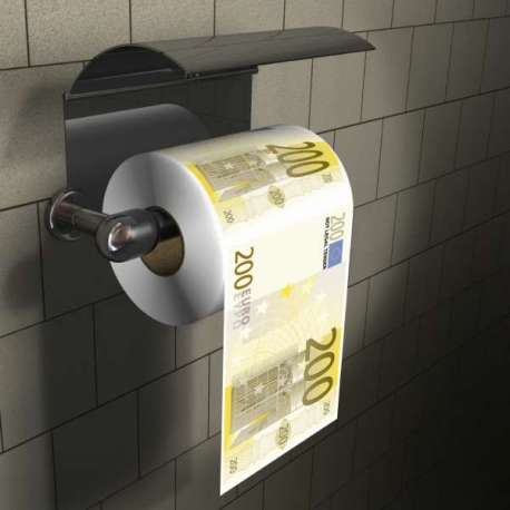 Papier toilettes billet de 200 euros
