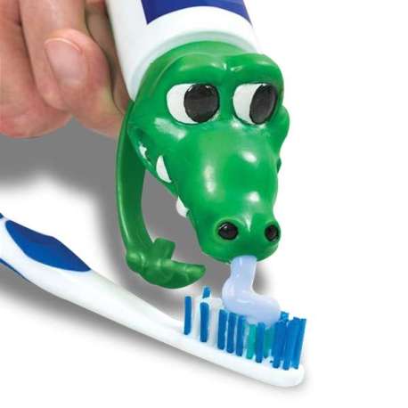 Bouchon distributeur de dentifrice crocodile